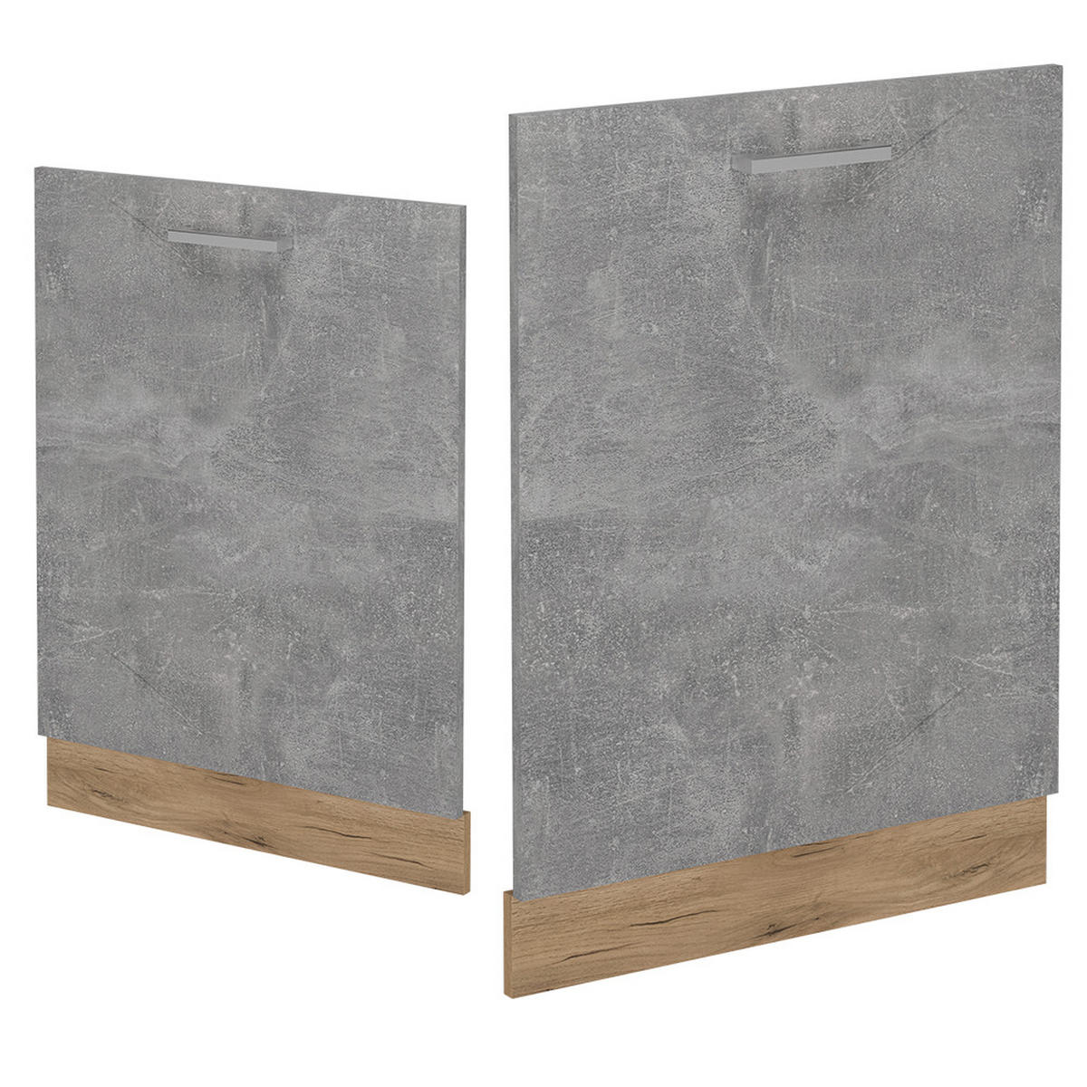 GESCHIRRSPÜLBLENDE R-Line Beton 60 cm , AP Anthrazit - Honigeiche/Schieferfarben, Holzwerkstoff (60/81.8/1.6cm) - Vicco