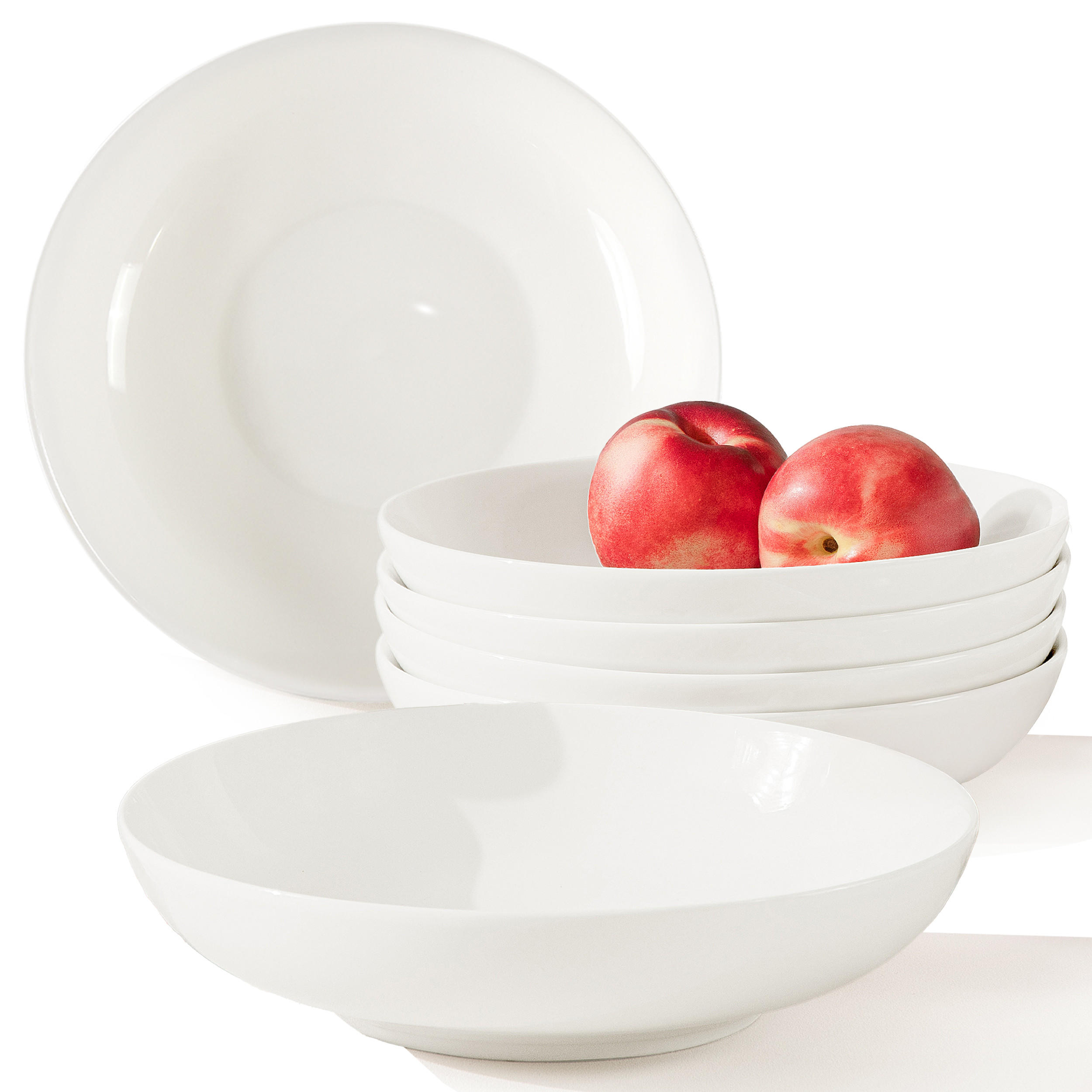 TELLER-SET SUPPENTELLERSET AD BELLA 6-tlg ,Porzellan, ecru - Ecru, Keramik (20cm) - KONSIMO®