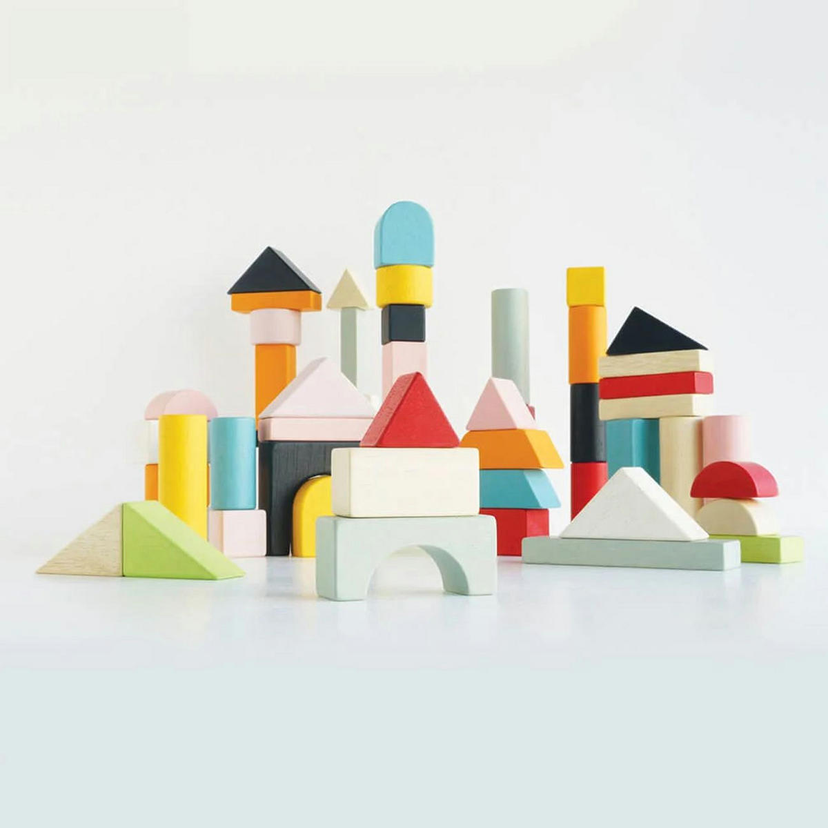 BAUKLÖTZE Holz, pastell bunt, 60-teilig - Multicolor, Holz (13/25cm) - Le Toy Van