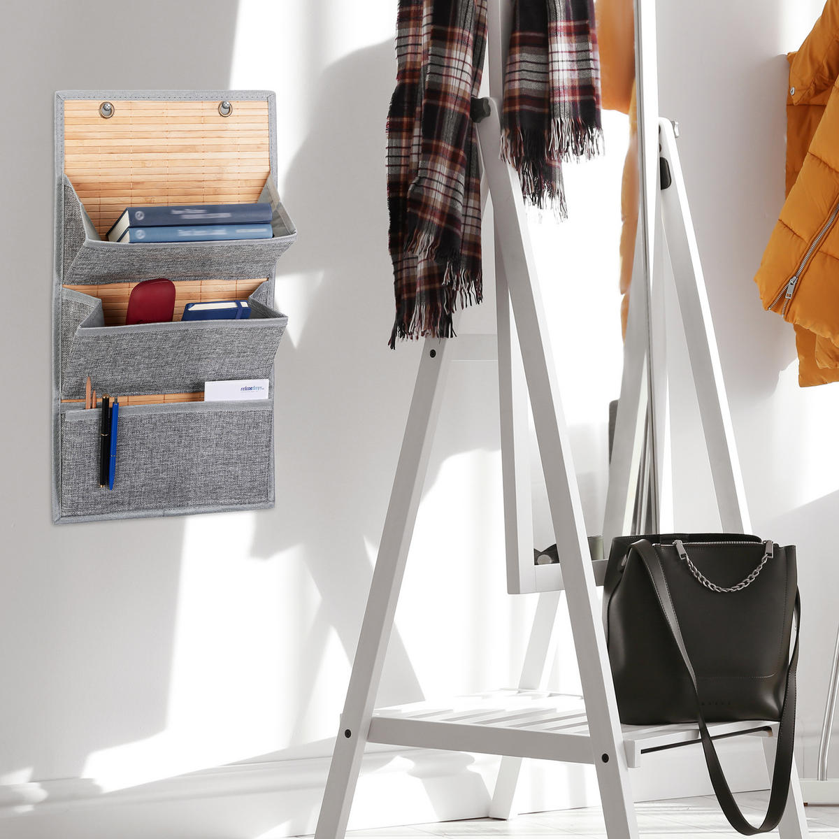 WANDORGANIZER - Multicolor, Holz/Wellpappe (34/58/15cm) - Relaxdays