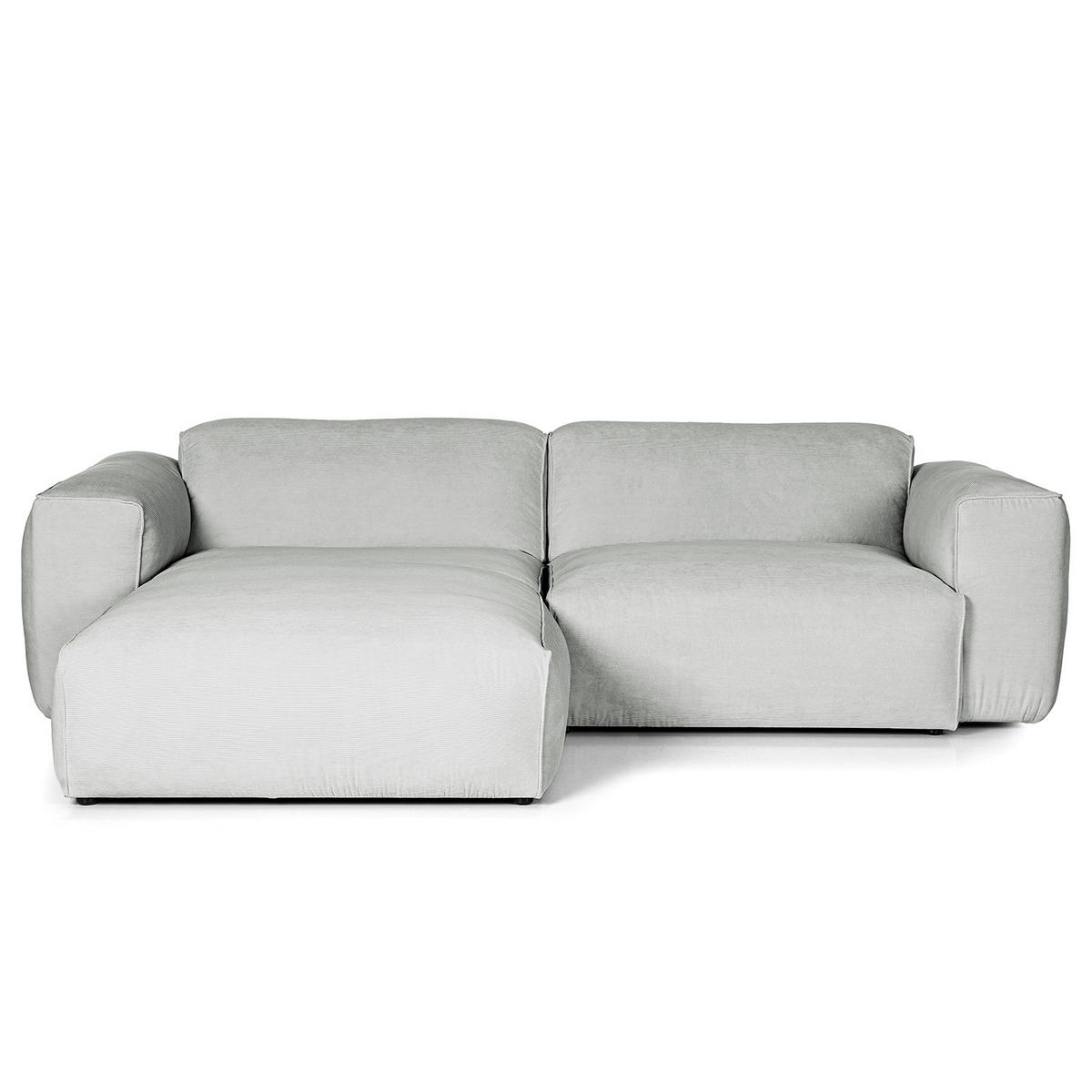 1,5-SITZER ECKSOFA mit Longchair - Schwarz/Grau, Kunststoff/Textil (260/173cm) - home24