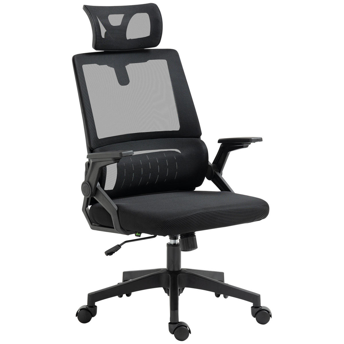BÜROSTUHL DE-05140 Höhenverstellbar mit Kopfstütze & Netzrücken Schwarz - Schwarz, Metall (61/121.5/60cm) - ComfortXL