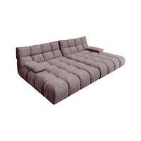 BIG SOFA VIVIEN Grau Velvet - Schwarz/Grau, Kunststoff/Textil (296/85/178cm) - KAWOLA