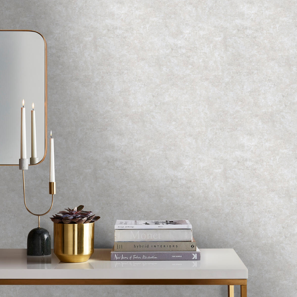 VLIESTAPETE | Concrete metallic neutral - Grau, Papier/Kunststoff (52/1000cm) - Easy Decor