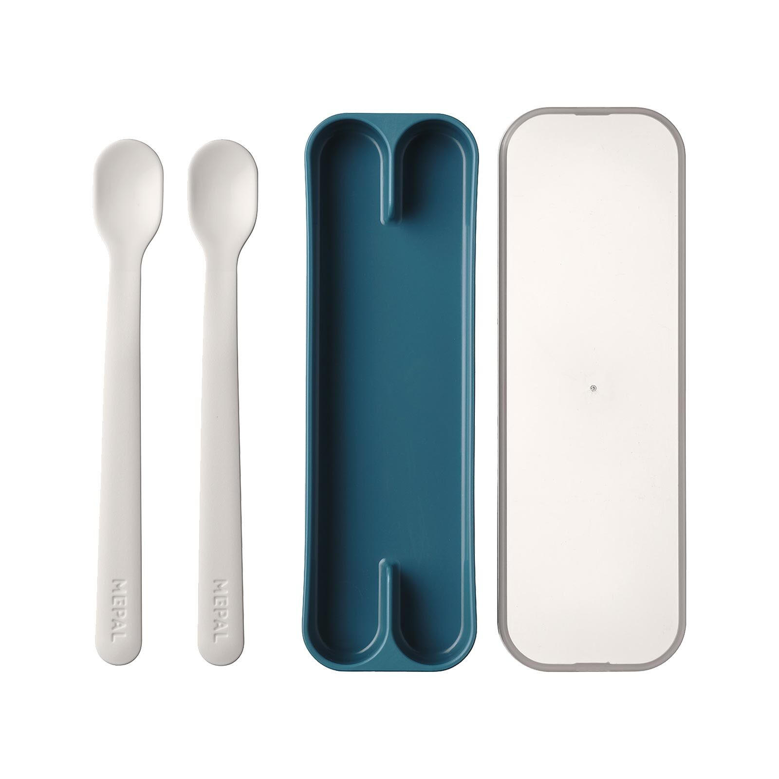 FÜTTERLÖFFEL Mio Deep Blue 2er Set - Blau, Kunststoff - Mepal