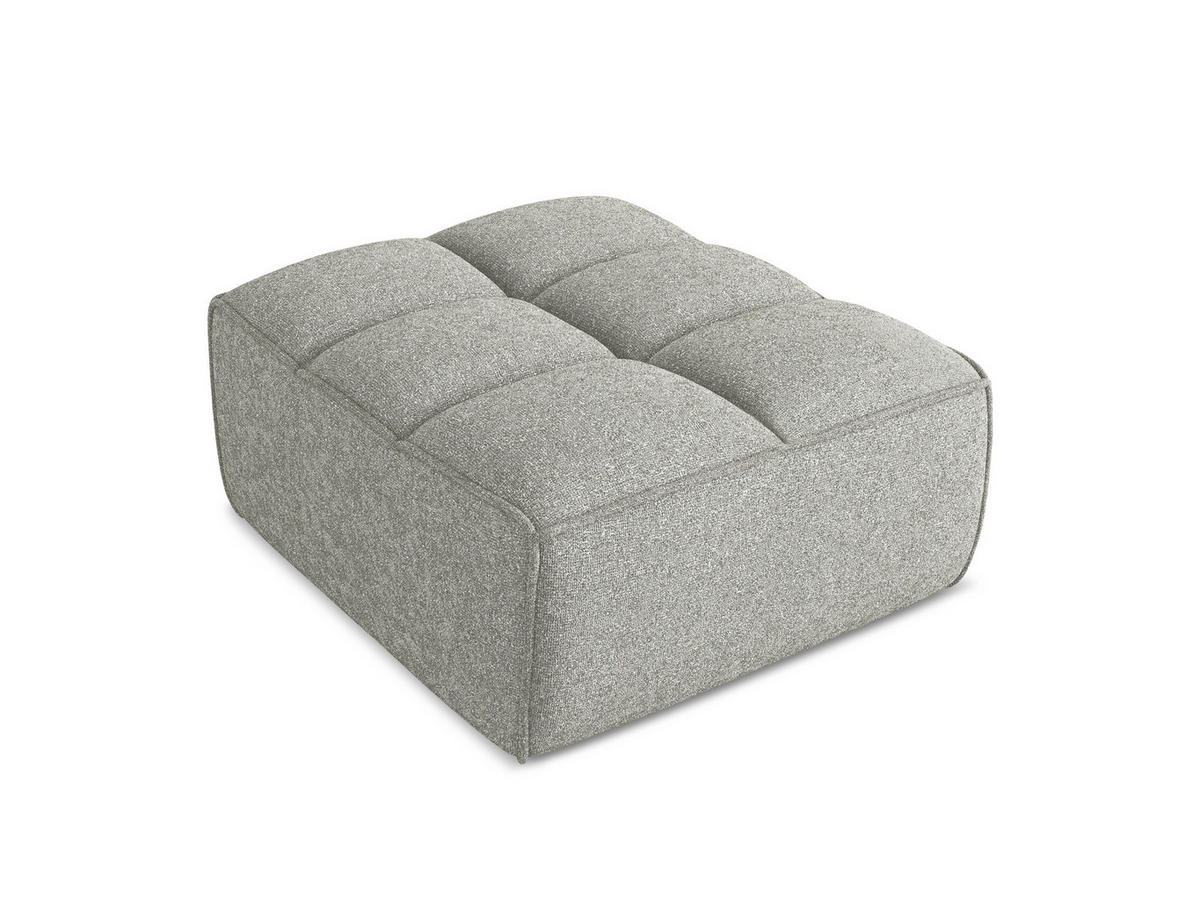 POUF Strukturstoff Stoff Grau - Hellgrau/Schwarz, Kunststoff/Textil (80/43/93cm) - Makamii