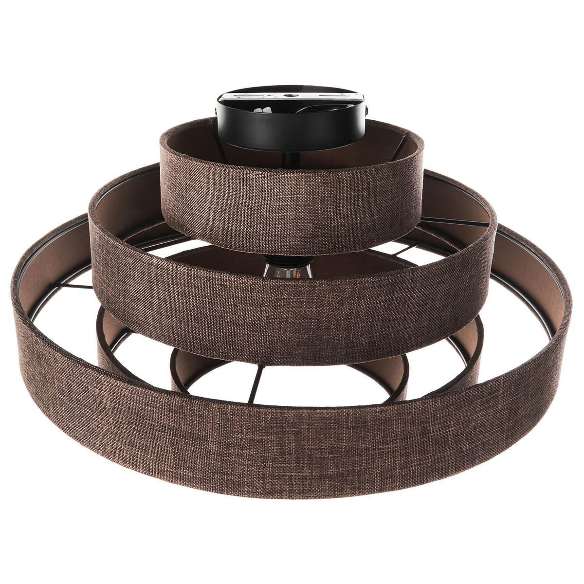 DECKENLAMPE Braun Erebato - Braun, Textil (40/40/22cm) - Beliani