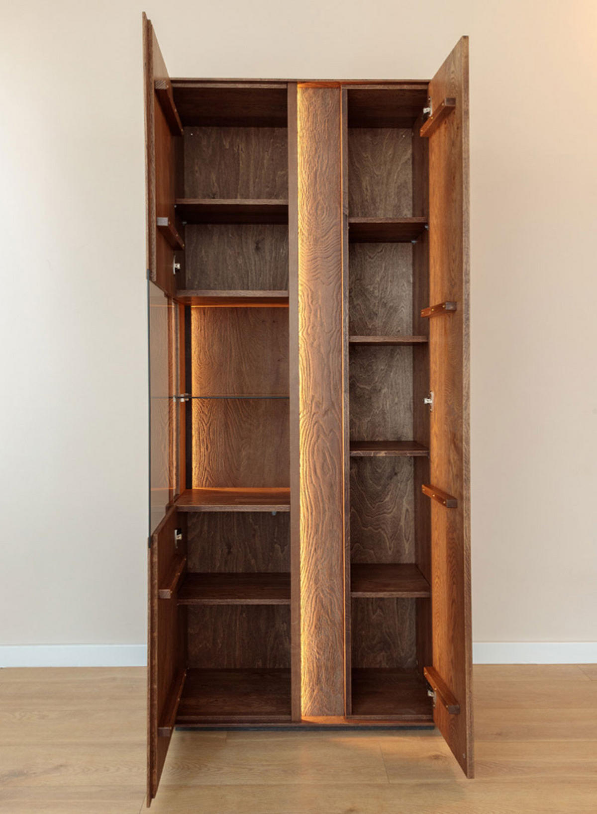 WOHNWAND Collodi Wildeiche Tabak (2-tlg) - Wildeiche/Eichefarben, Holz (269.5/205/43.5cm) - Feldmann-Wohnen