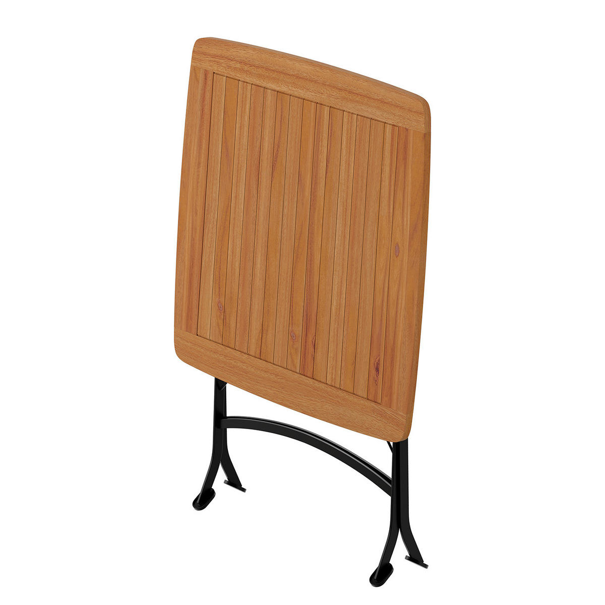 GARTENESSGRUPPE - Akazie massiv / Stahl - Akazie / Schwarz - 5-teilig - Schwarz/Akaziefarben, Holz/Metall - home24