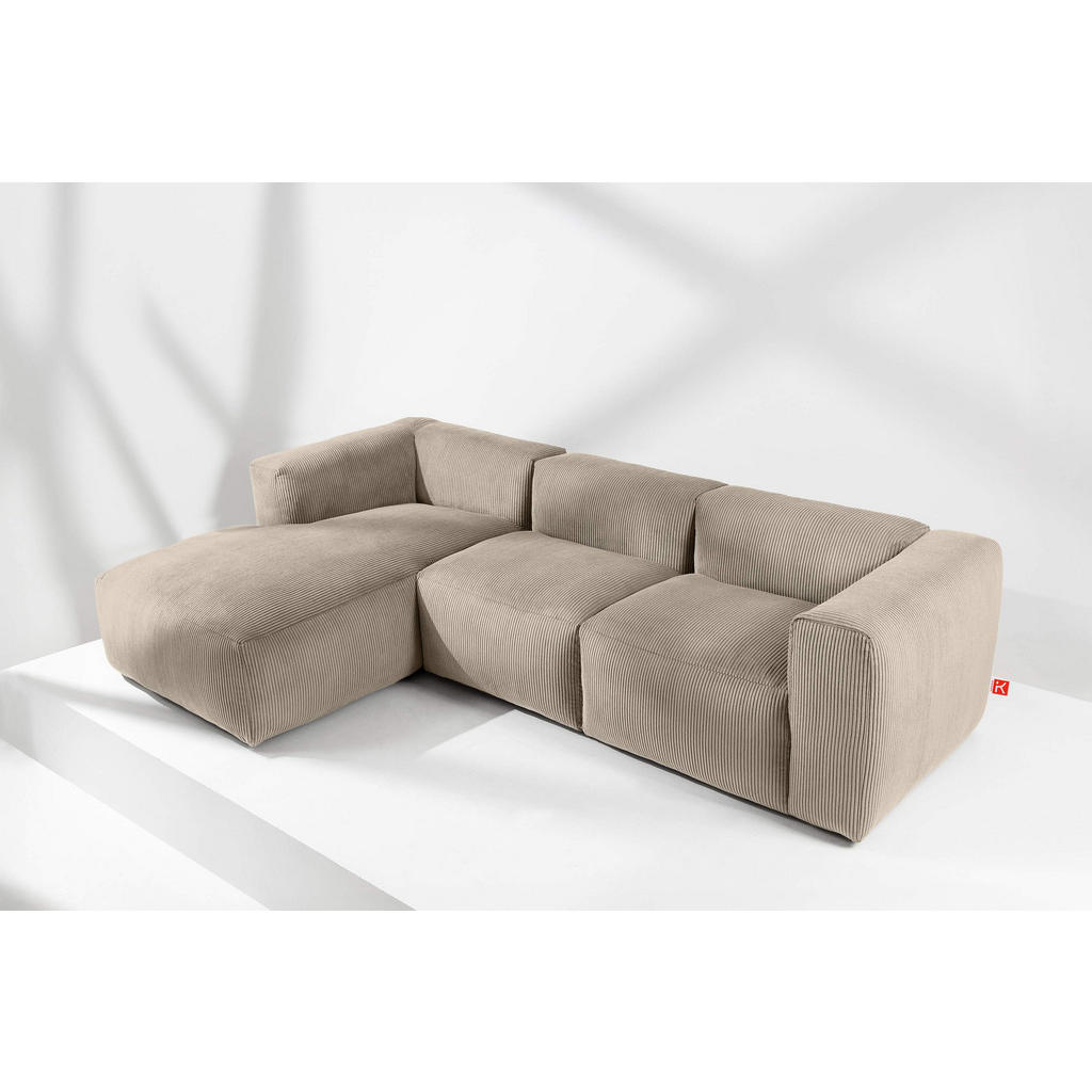 Thumbnail - Konsimo® Eckmodulsofa-Links, Beige, Textil, einzeln stellbar,Freiform, 297x180 cm, Wohnzimmer, Sofas & Couches, Wohnland...
