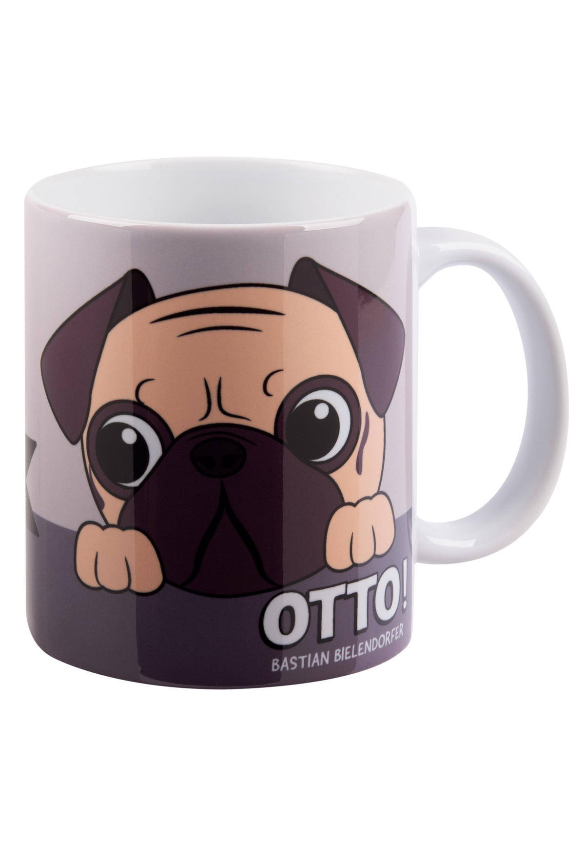 KAFFEEBECHER Bastian Bielendorfer Mops Otto! Erst klaut er dein Herz Weiß 320 ml - Weiß, Keramik (0.32L) - United Labels