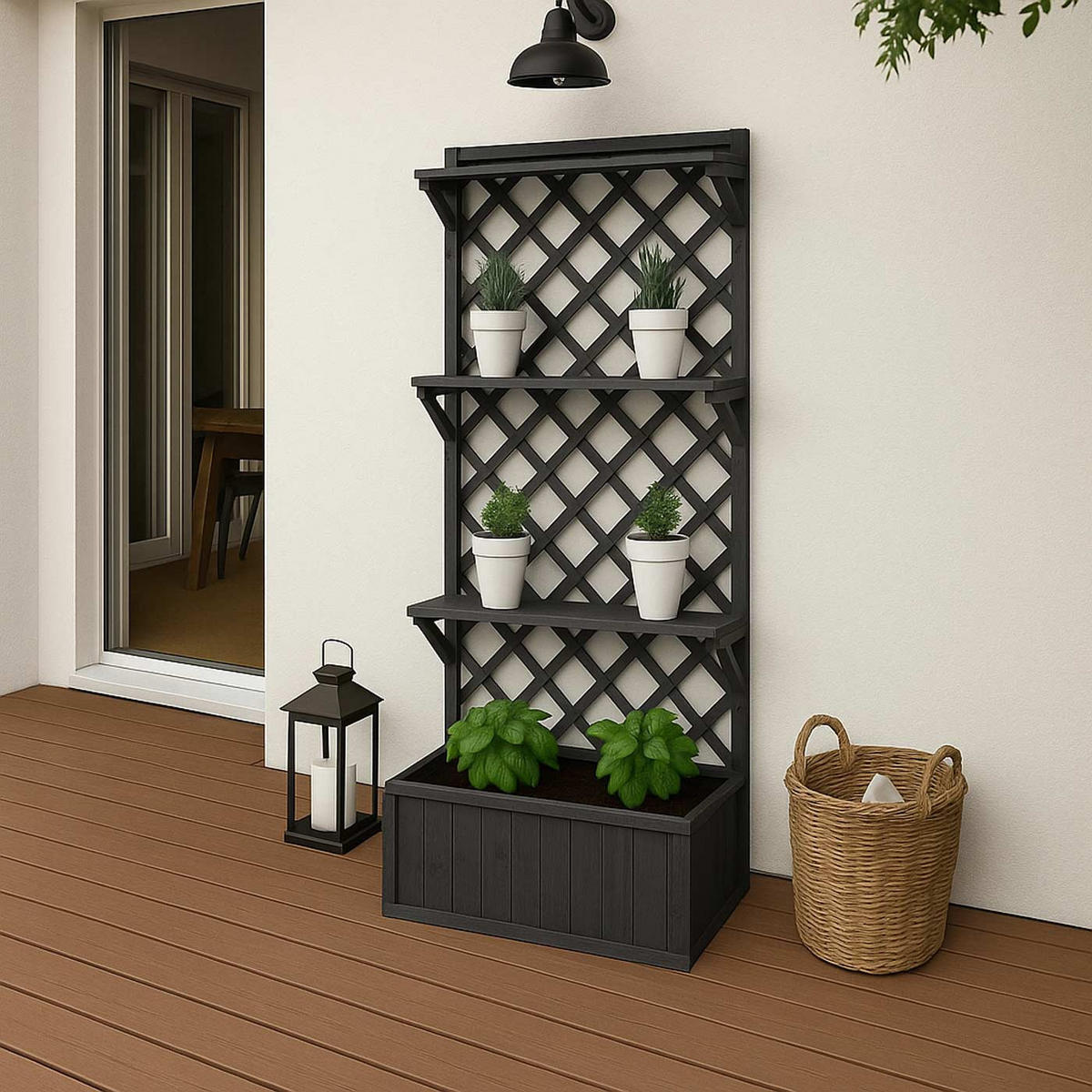 HOCHBEET Anthrazit - Anthrazit, Holz (77/177/33cm) - MCW