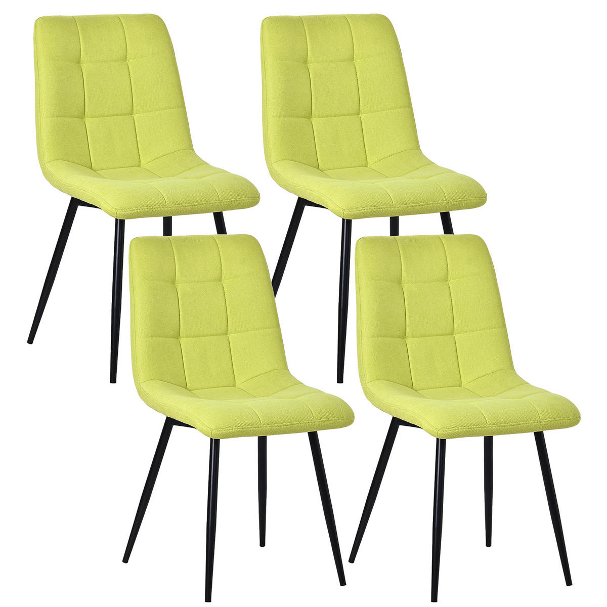 STUHL-SET 4 Stück Stoff-YZ6 - Grün, Textil (48/89/61cm) - HOMAVO