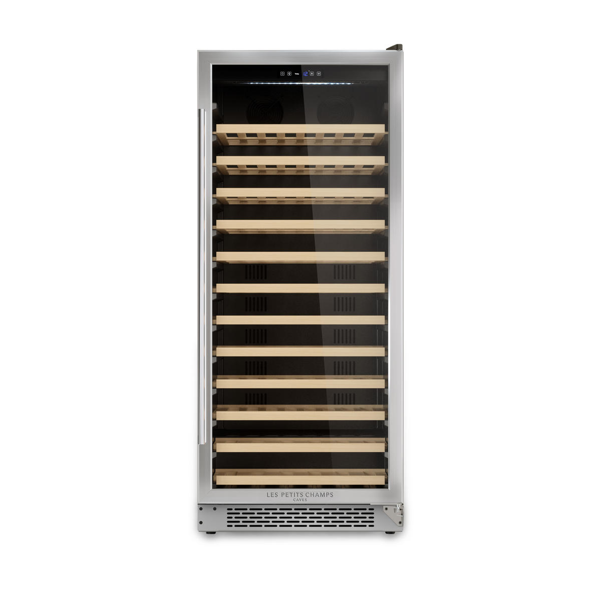 WEINKÜHLSCHRANK CAVCE100 Schwarz und Silber, 100 Flaschen , Kapazität 275L, Edelstahl, Anti-UV, LED - Schwarz, Metall (59.5/140.5/57cm) - Les Petits Champs