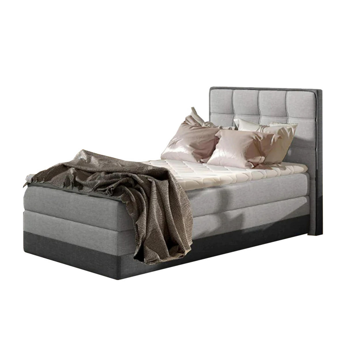 BOXBETT Aster 90x200 cm Bonellfederkern inkl - Hellgrau, Holz/Textil (90/200cm) - Best For Home