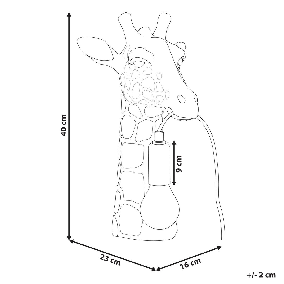 TISCHLAMPE Giraffe Gold Malaika - Messingfarben/Goldfarben, Kunststoff (23/16/40cm) - Beliani
