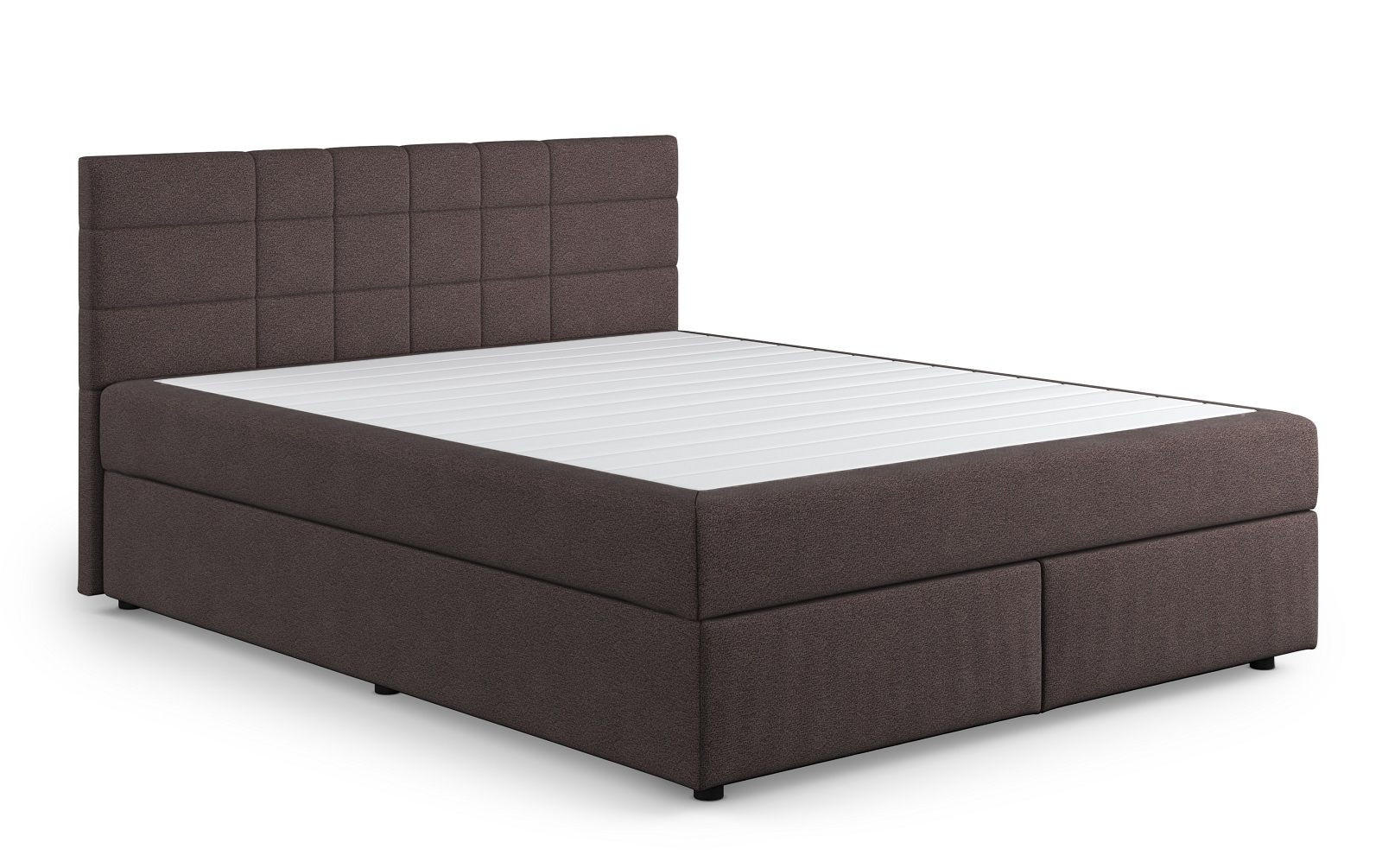 BOXBETT 140/160/180x200 – inkl. Topper, 7‑Zonen Taschenfederkern-Matratze, New York-Stoff - Anthrazit/Schwarz, Holz/Kunststoff (180/200cm) - Cotta