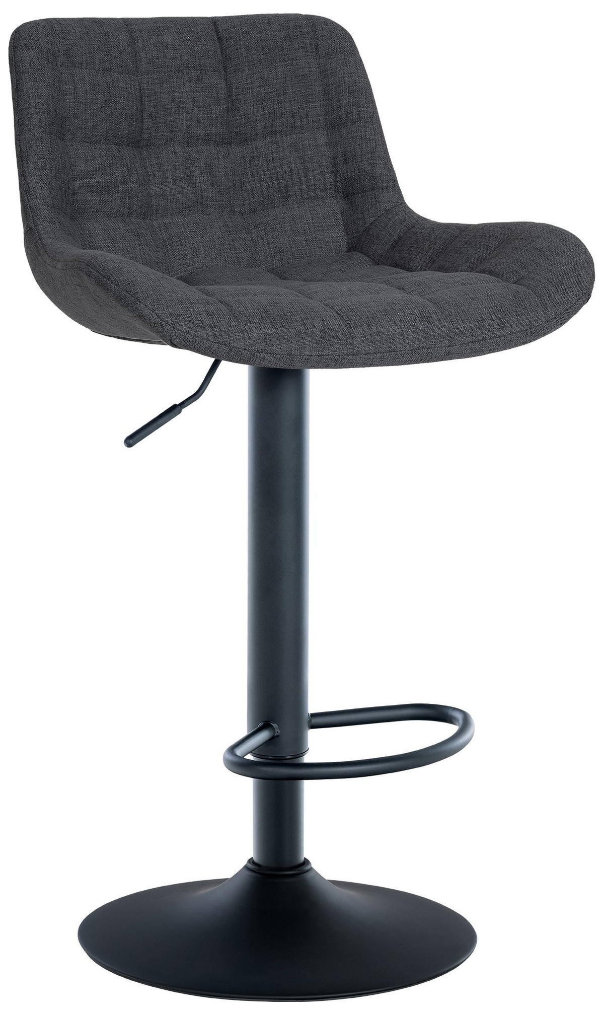 BARHOCKER Stoff schwarz - Schwarz, Textil/Metall (48/81/54cm) - CLP