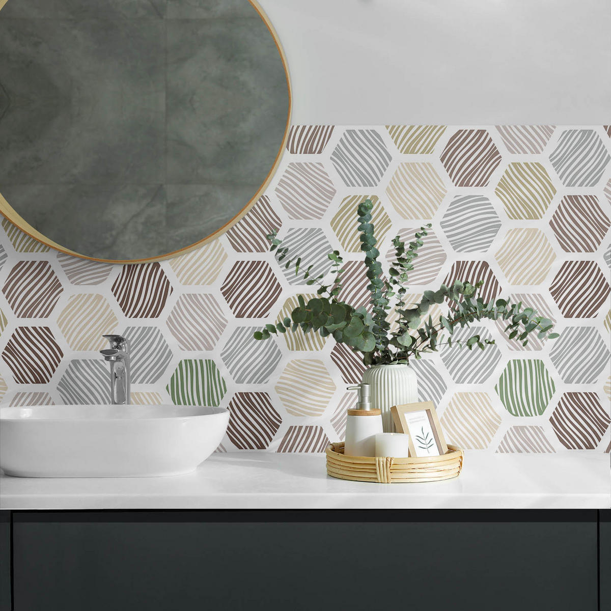 WANDPANEEL 120x60 cm selbstklebend Linaria - Multicolor, Kunststoff (60/1.6/120cm) - Wallfluent