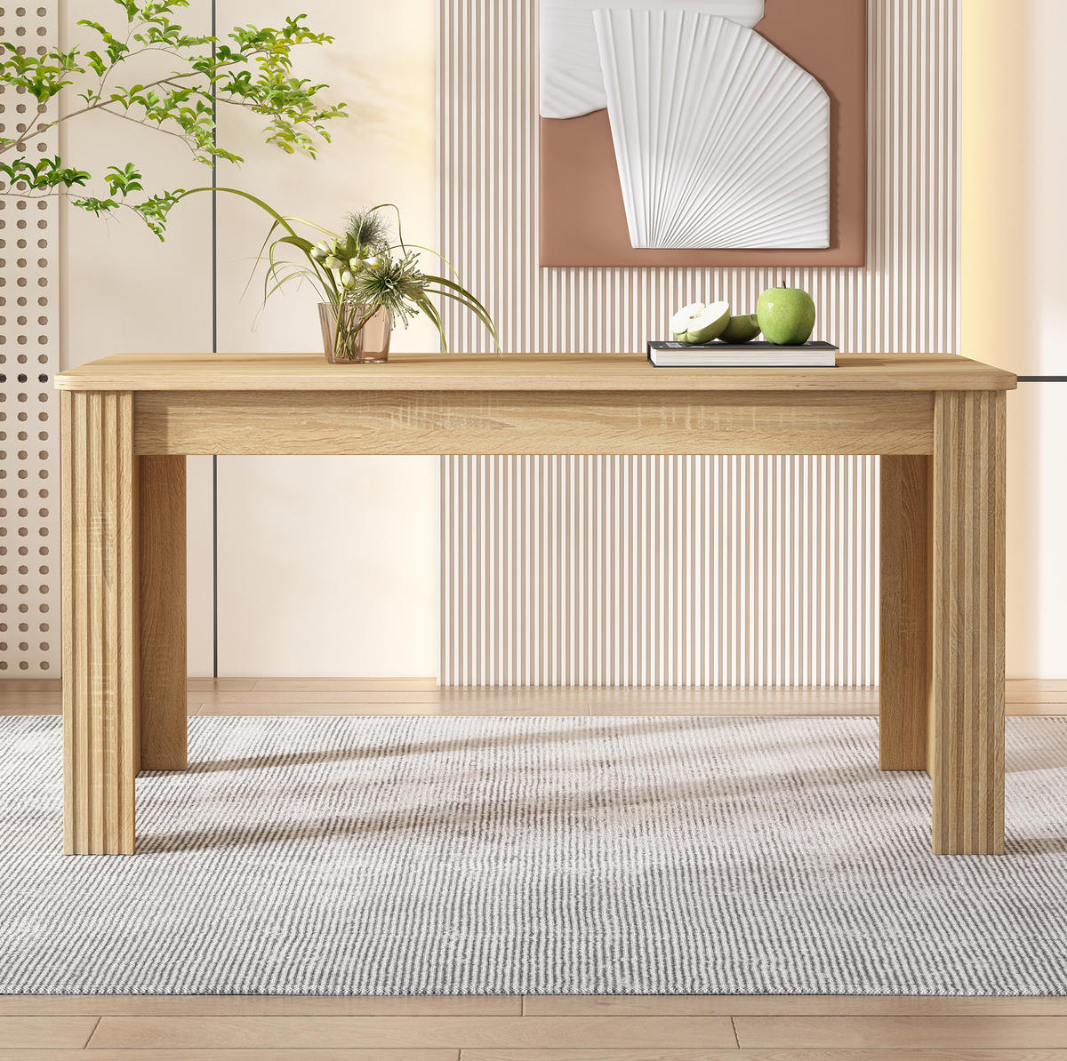 ESSTISCH rechteckig Holzoptik Eiche mit vier Beinen - Braun, Holzwerkstoff (116/65/75cm) - Meubliv