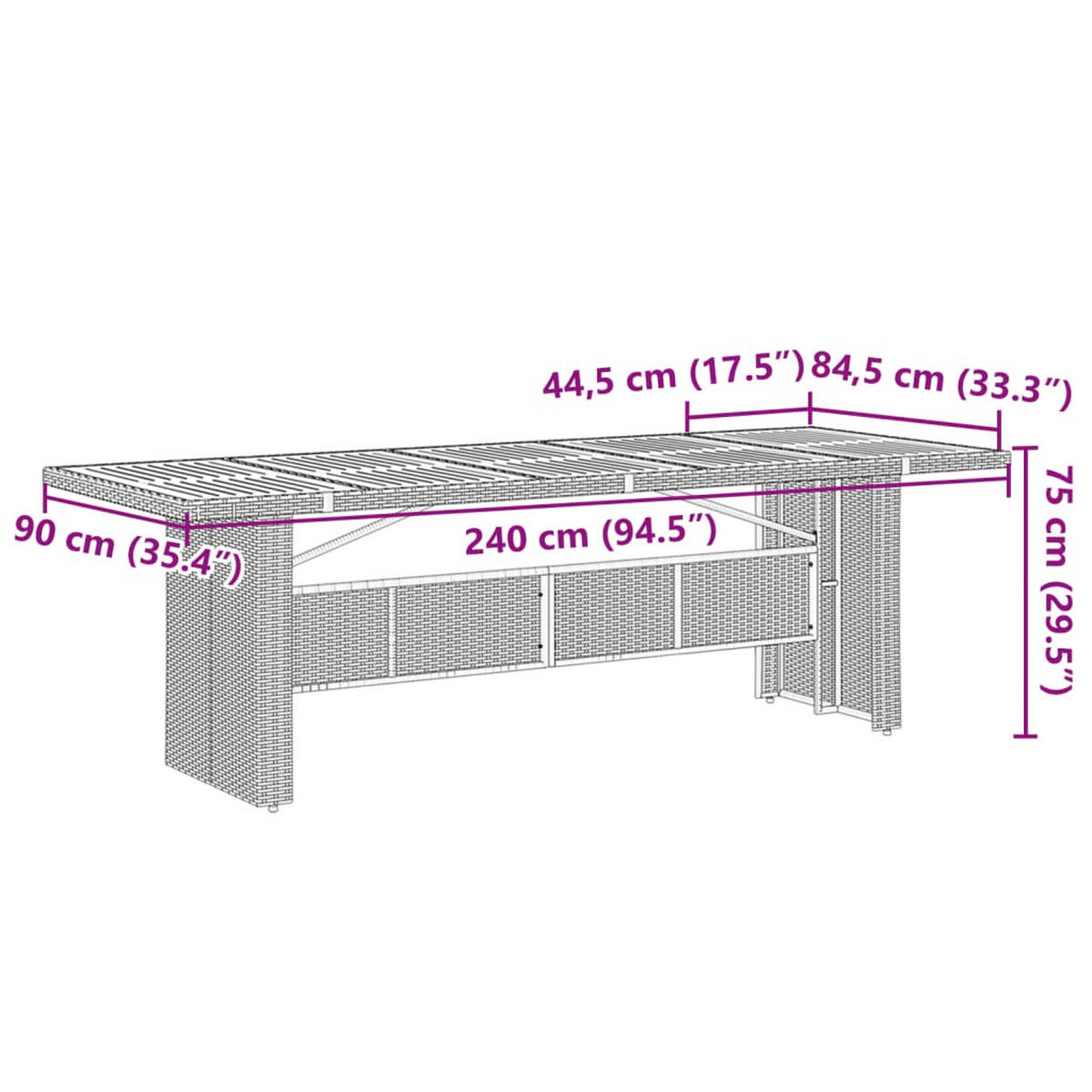 GARTEN-ESSGRUPPE 11Er Set Mit Kissen Schwarz Poly Rattan - Schwarz, Kunststoff - vidaXL