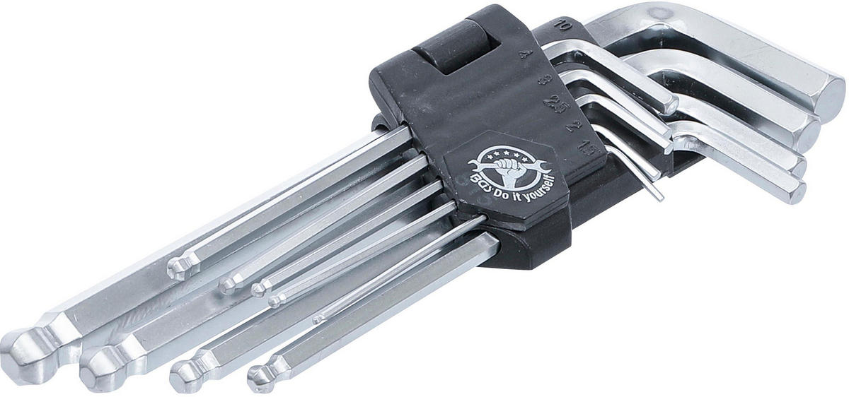 WINKELSCHLÜSSEL-SATZ | INNENSECHSKANT / INNENSECHSKANT MIT KUGELKOPF - Multicolor, Kunststoff/Metall (1/1cm) - BGS technic