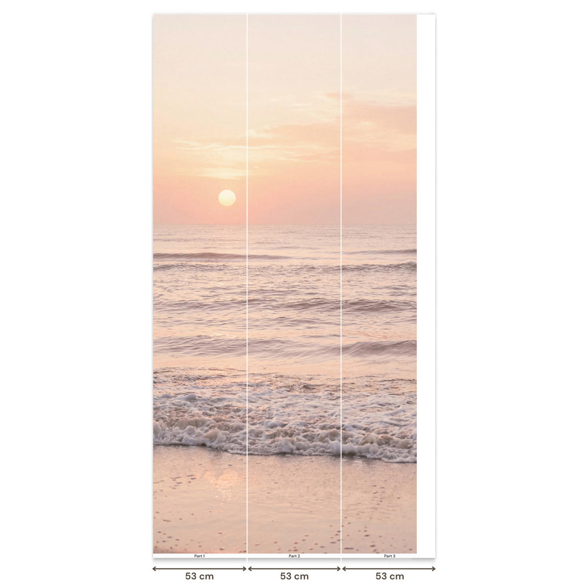 TAPETE - Sonne - Strand - Rosa - 160x300 cm - Hellrosa, Papier (160/300cm) - OnlyWow