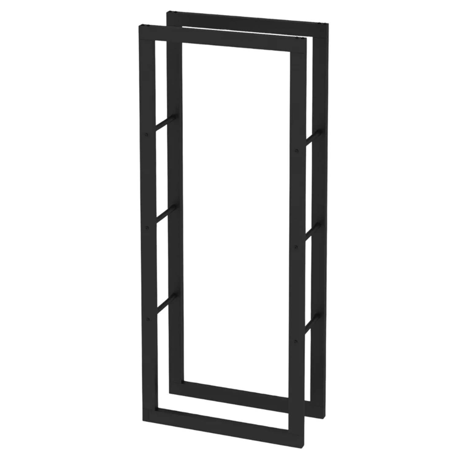 KAMINHOLZREGAL - Metall, Schwarz - BHT 60 x 150 x 25cm - Schwarz, Metall (60/150/25cm) - holz4home