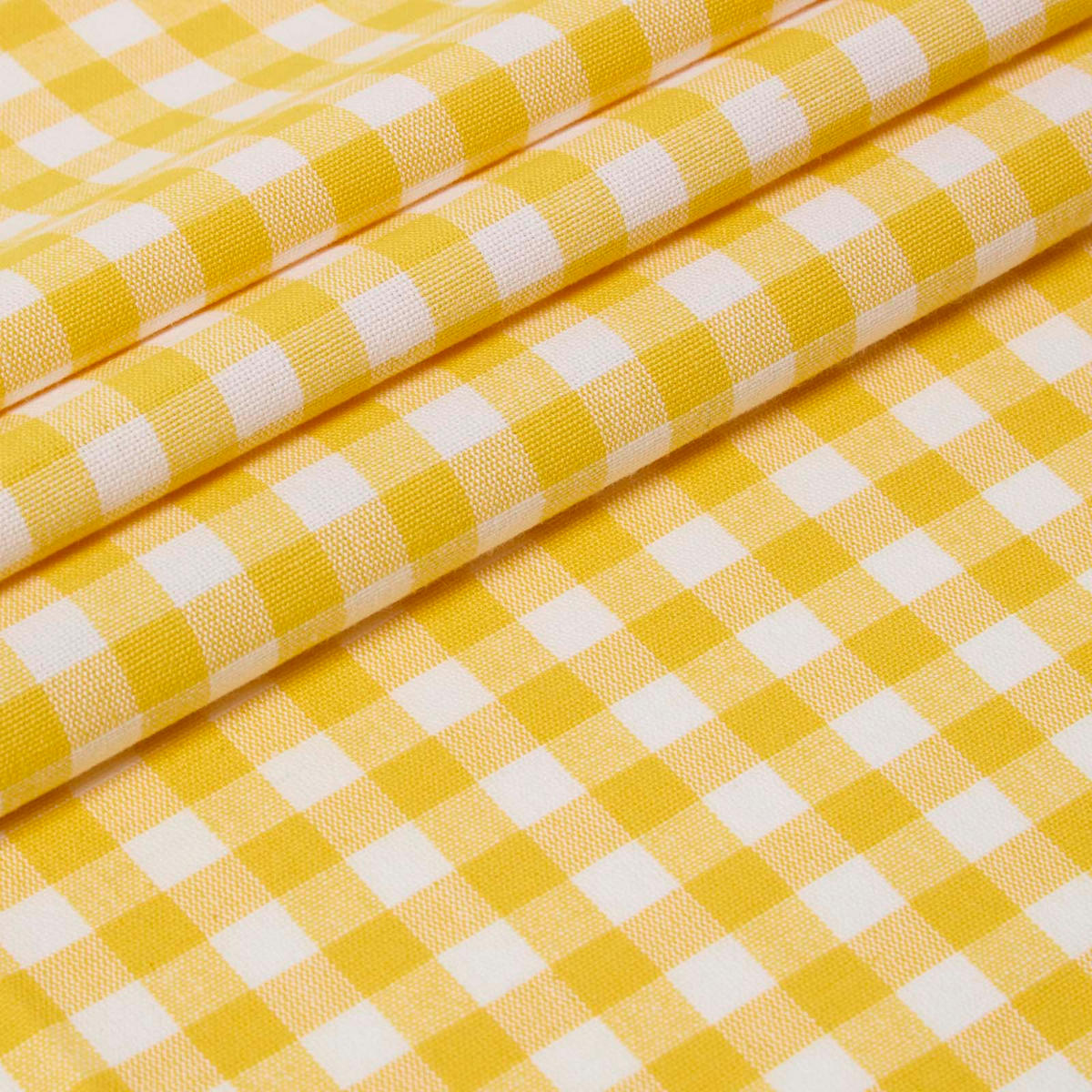BAUMWOLLSTOFF Meterware Vichy-Karo gelb-weiß, 150 cm - Gelb, Textil (150/100cm) - Homescapes