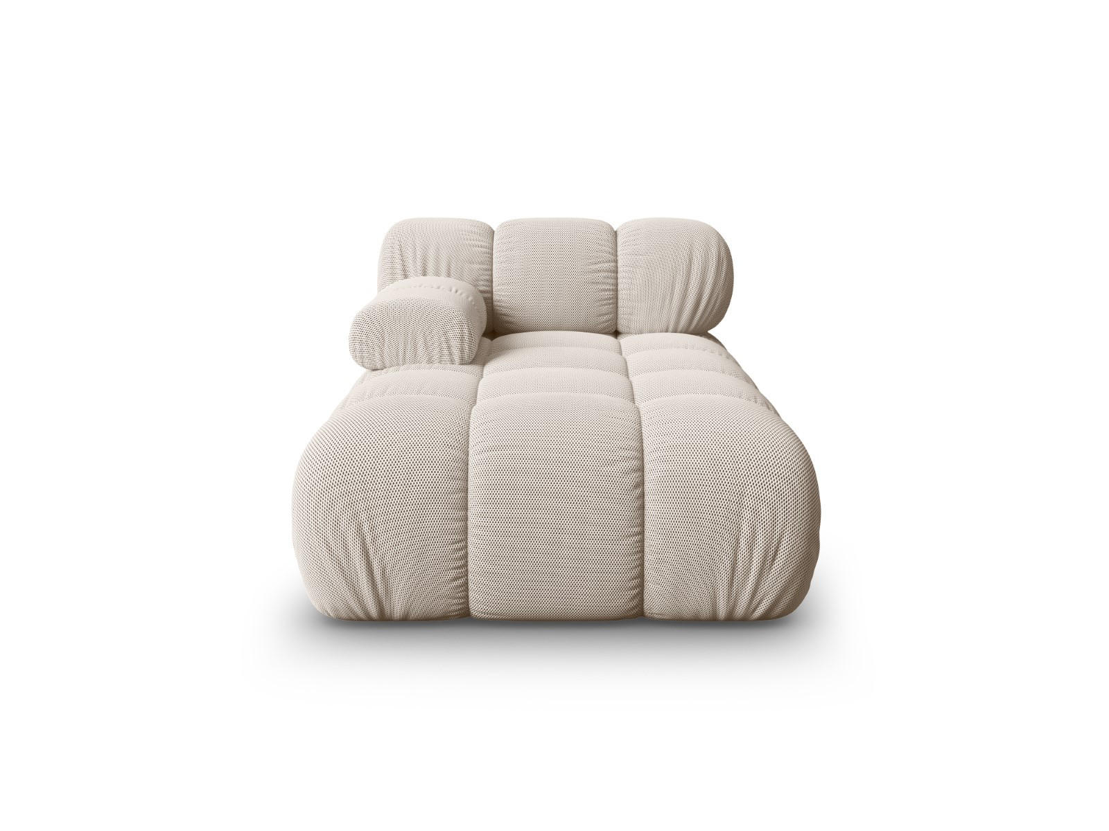 CHAISELONGUE links Bellis aus 3D-Stoff leichtes beige - Creme, Textil (94/70/155cm) - Micadoni