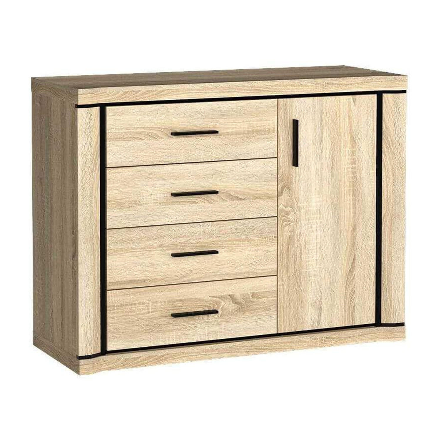 KOMMODE Dallas D-3 117 x 91 x 45 cm Eiche Sonoma - Sonoma Eiche, Holzwerkstoff/Kunststoff (117/91/45cm) - Koseto