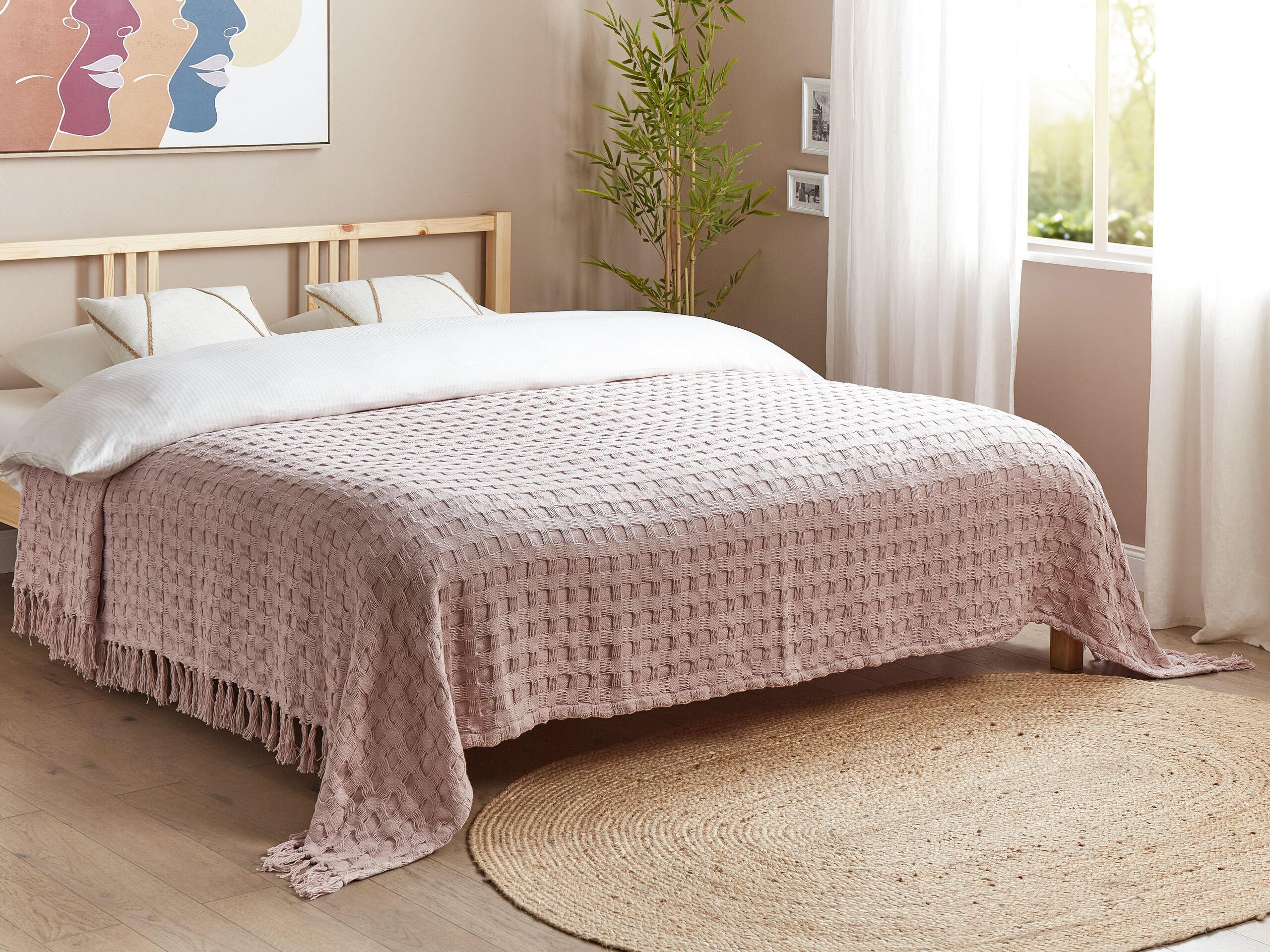 TAGESDECKE Rosa 220 x 240 cm Bere - Pink, Textil (220/240cm) - Beliani