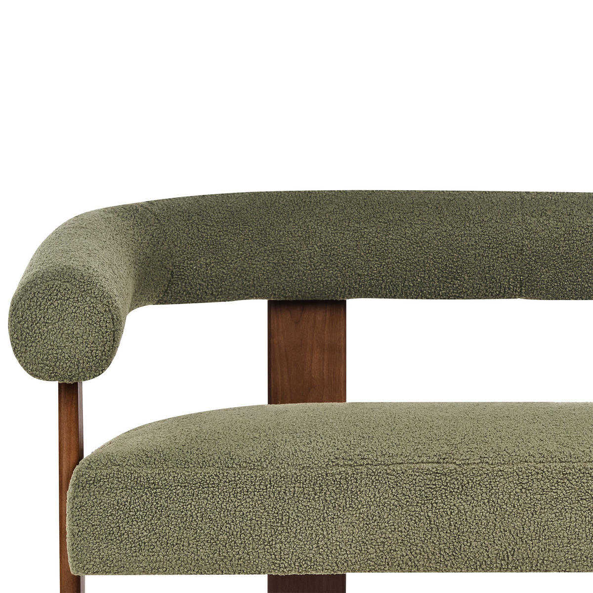2-SITZER-SOFA Bouclé Grün/Dunkelbraun Ilbro - Braun/Grün, Textil (138/76/68cm) - Beliani