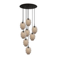 GALERIELEUCHTE Echos 8-flammig Klar Ø 25cm - Klar/Schwarz, Glas (25/25/28cm) - s.luce