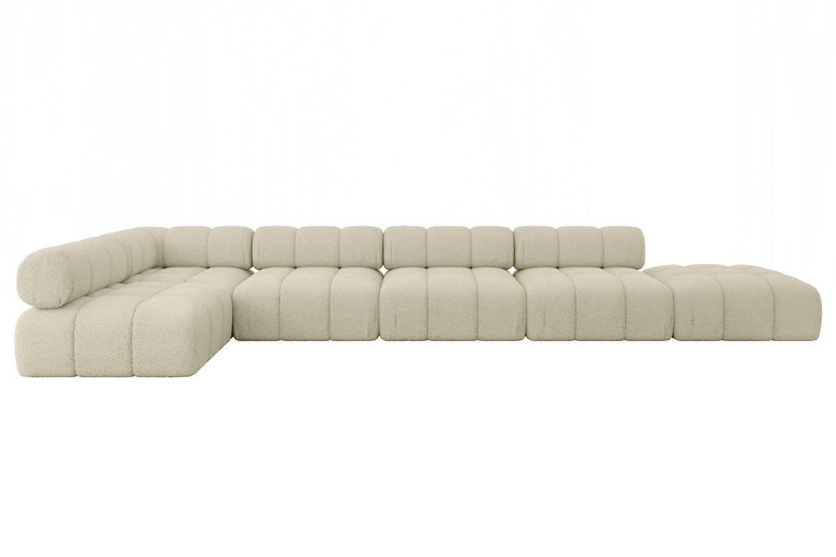 ECKSOFA modulares Sofa Favio-L3 - 475x190x70 cm Beige Bouclé - Beige, Holzwerkstoff/Textil (475/190cm) - ALTDECOR