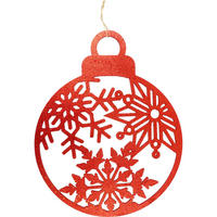 CHRISTBAUMKUGEL Gleam&glow 56/56/1 cm - Rot, Holz (56/1/56cm) - FURNARO