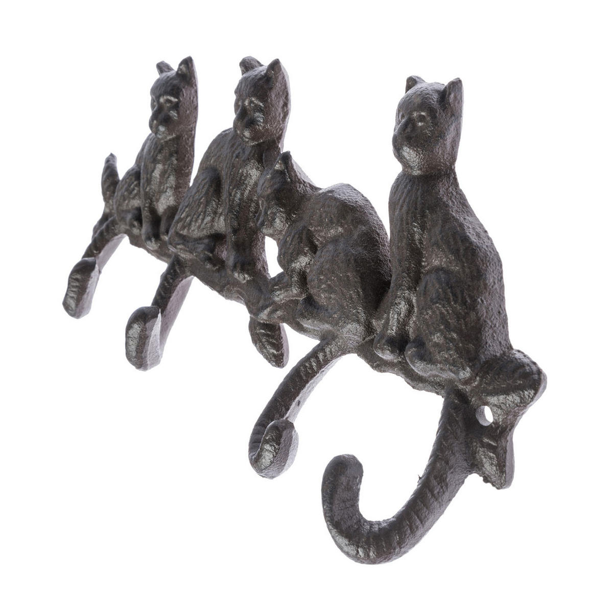 HAKENLEISTE Katzen, Gusseisen - Braun, Metall (28/13/4cm) - Homescapes