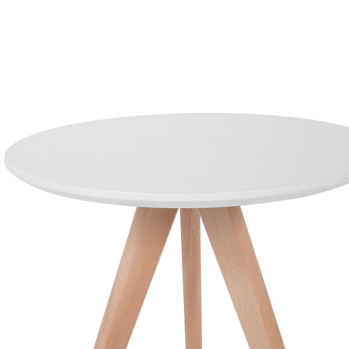 COUCHTISCH 3er Set Rund Weiß, Hell Holz Vegas - Weiß, Holzwerkstoff (48/48cm) - Beliani