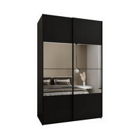 SCHWEBETÜRENSCHRANK 245,5/160/64 2-türig - Schwarz, Holz/Metall (160/245/64cm) - Abiks Möbel