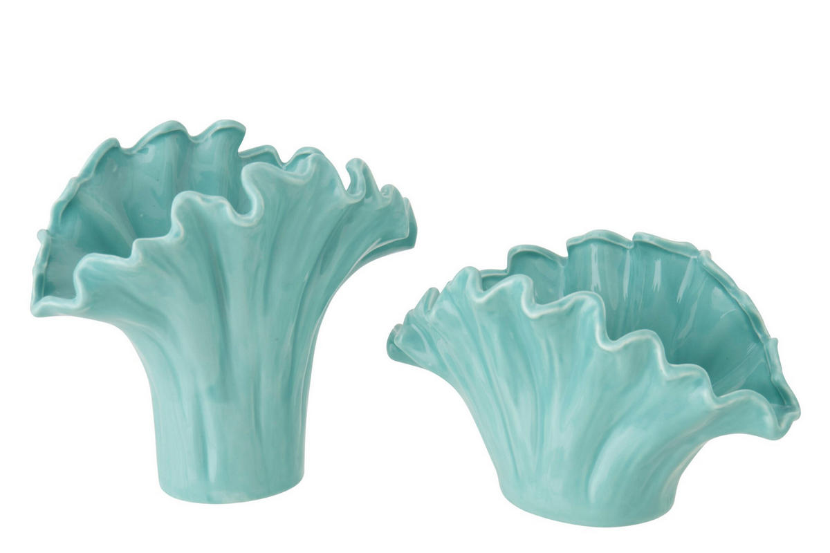 VASE BLUME Grün - Grün, Keramik (19.5cm) - J-Line
