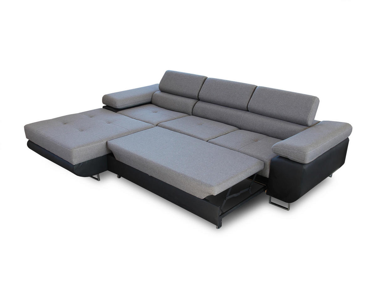 ECKSOFA Divo, Seite: Links - Hellgrau/Grau, Holz/Textil (282/204cm) - Sofnet