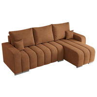 ECKSOFA KIRASSO L Orange Stukture - Orange/Grau, Textil (245/147cm) - MKS