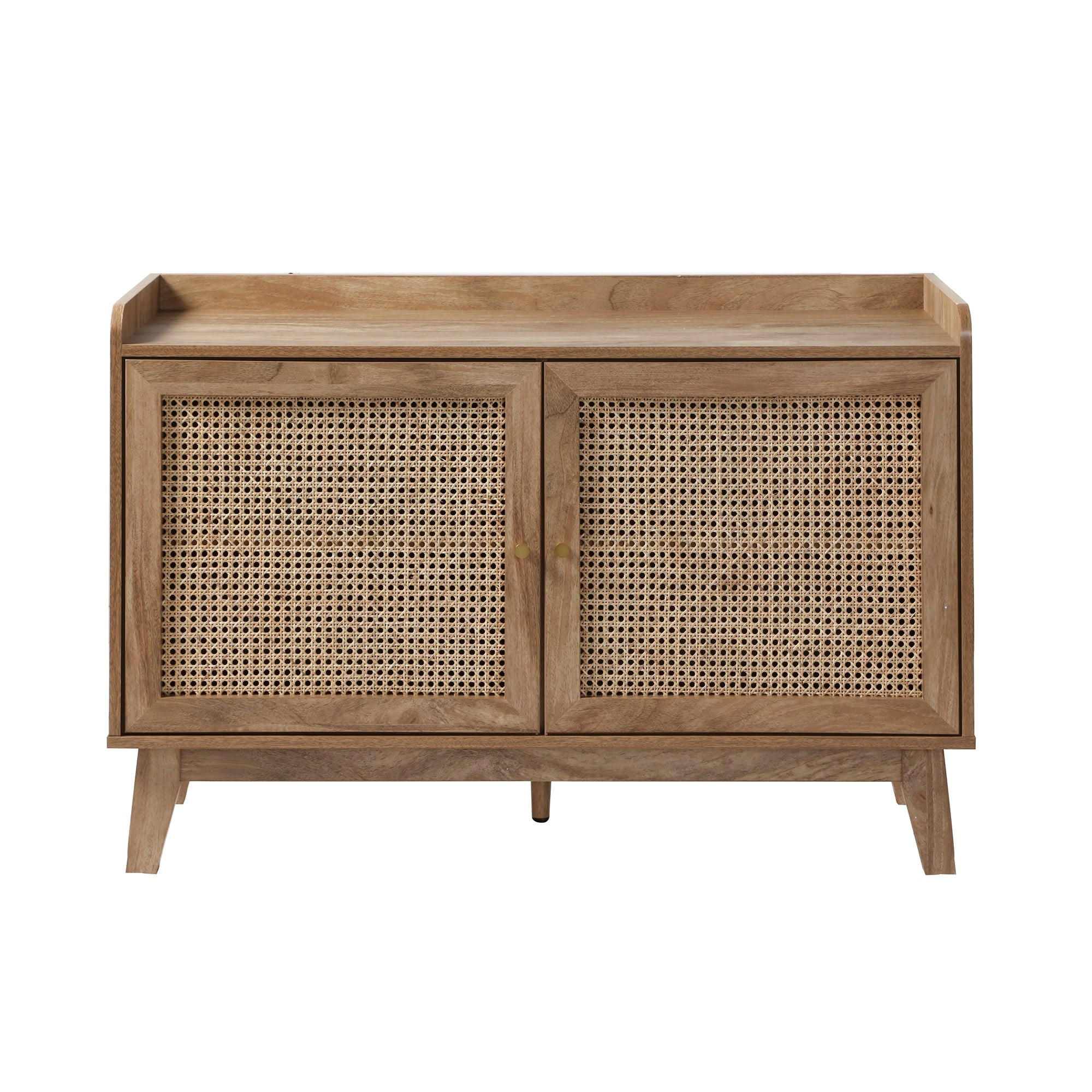 SIDEBOARD 2 Türen mit Rattan-Geflecht L110 cm - PALMO - Eschefarben, Holzwerkstoff (39/74.5/13cm) - Calicosy