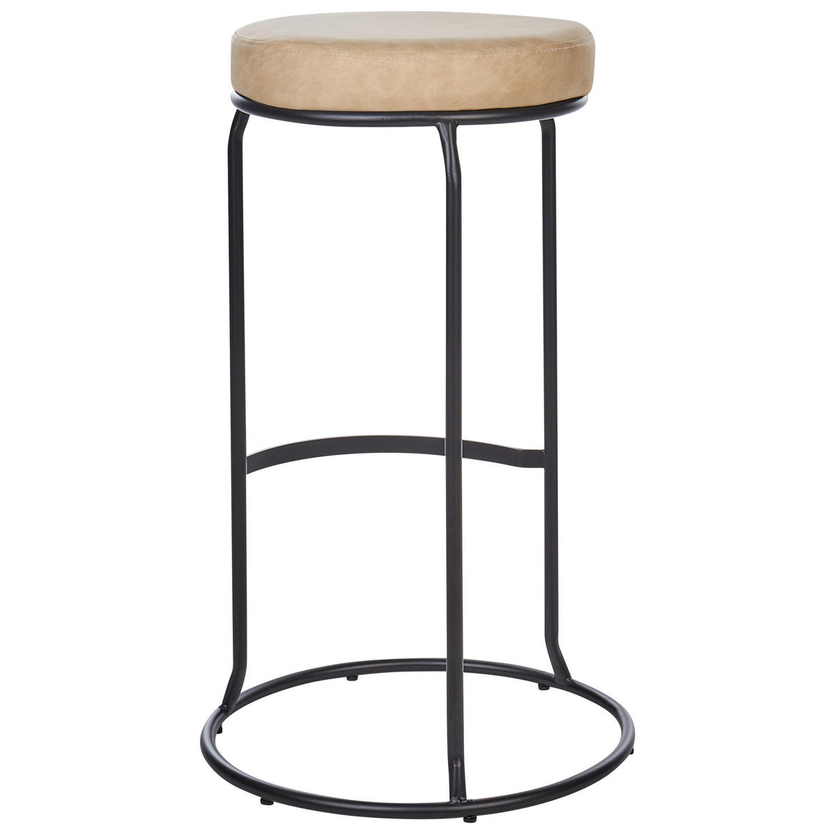 BARHOCKER 2er-Set Kunstleder Beige Milroy - Beige, Kunststoff (43/74/43cm) - Beliani