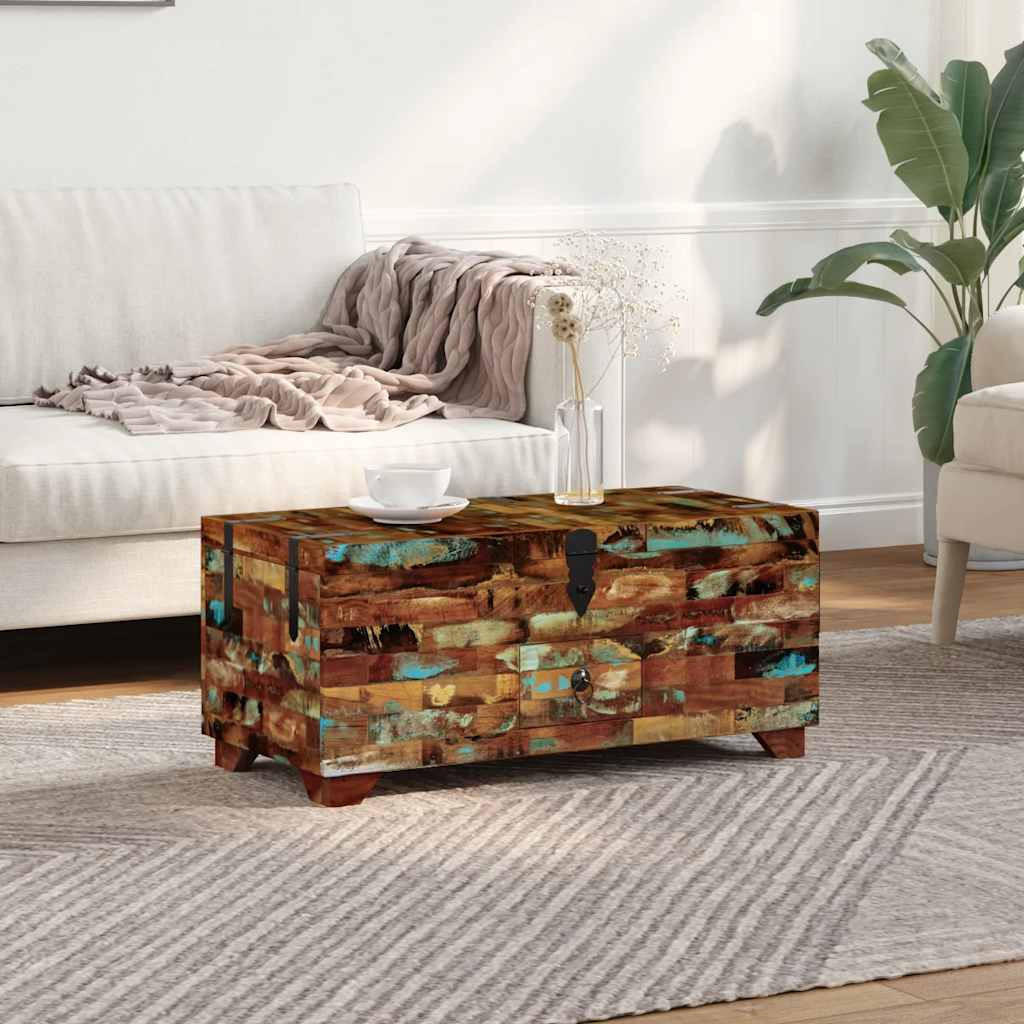 COUCHTISCH Truhe Altholz Massiv 80x40x35 cm - Braun, Holzwerkstoff (80/80/35cm) - furnicato