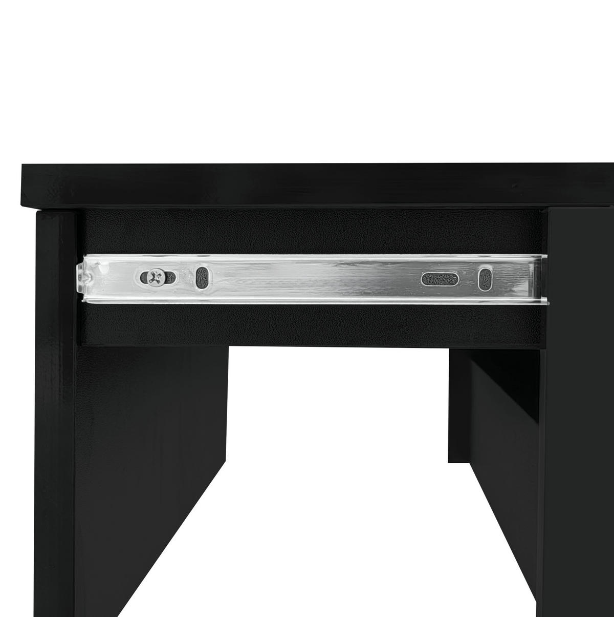COUCHTISCH 100/50/45 cm in Schwarz mit LED-Beleuchtung und Hochglanz - Schwarz, Holzwerkstoff (100/50/45cm) - Flora Grace