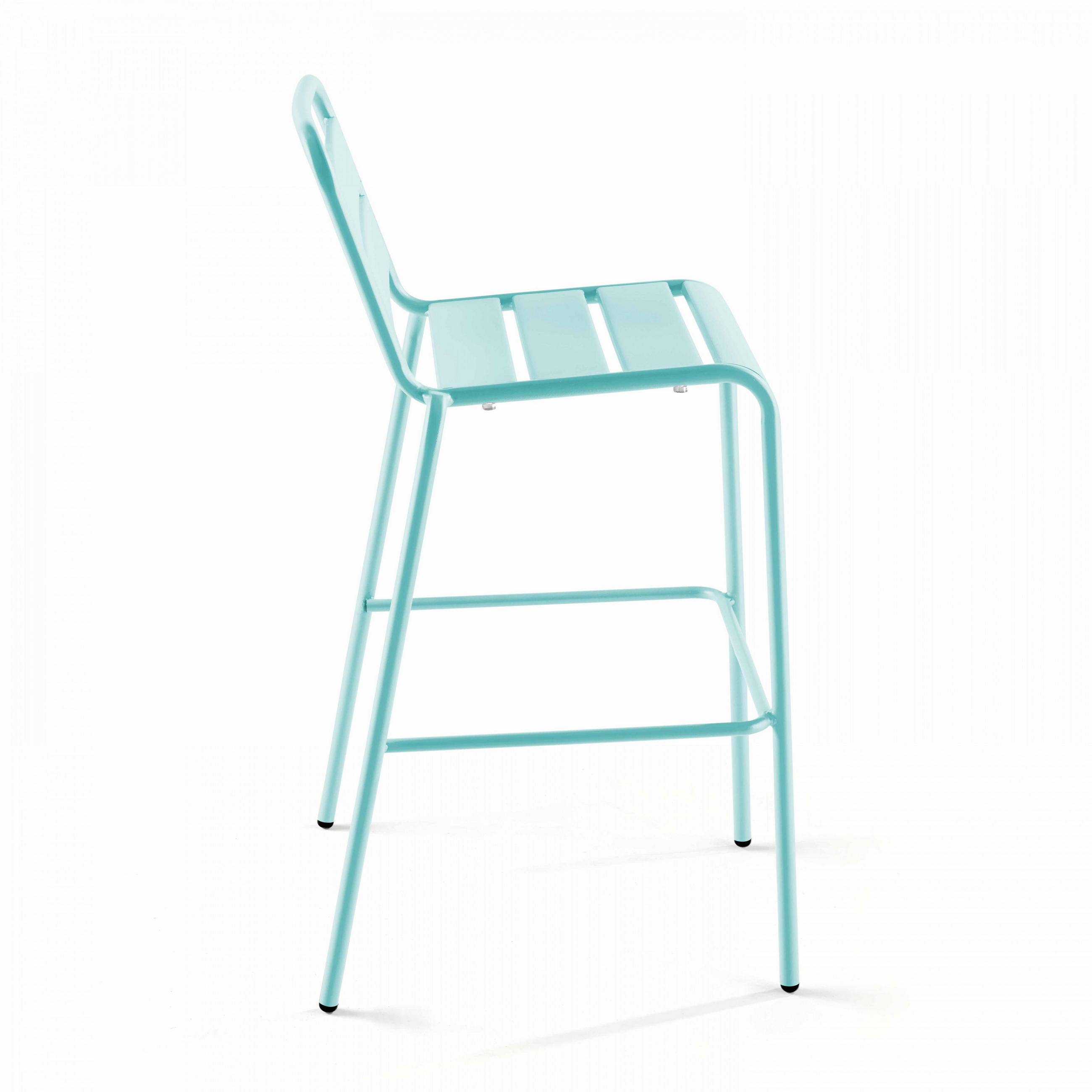 BARHOCKER, Türkisblau - Hellblau, Metall (49/101/58cm) - Oviala