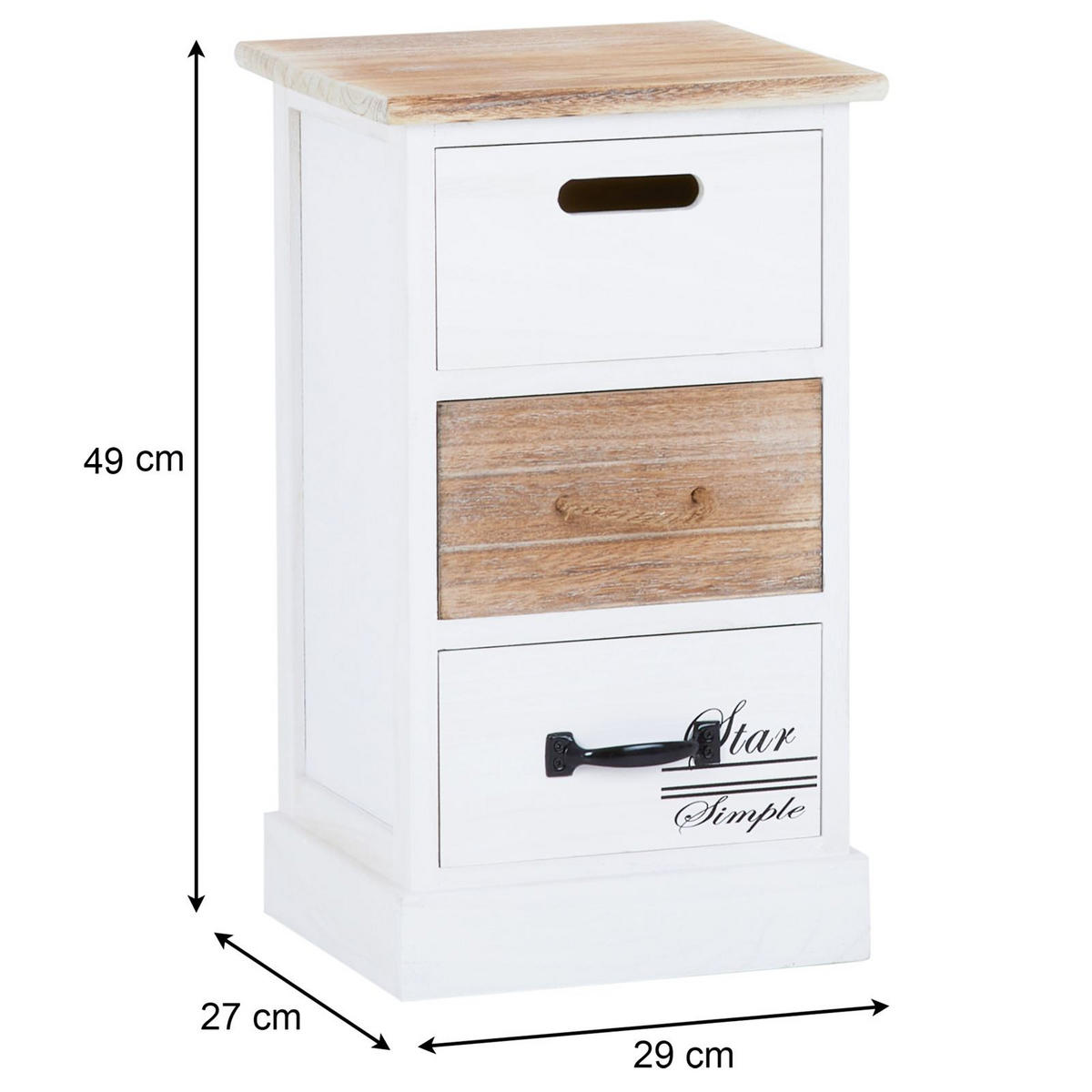 KOMMODE SALVA - Weiß, Holz (29/50/27cm) - CARO-Möbel