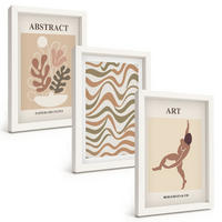 BILDER SET 3er Set - 20x30 cm Weißer Rahmen - Matisse Boho abstrakte Muster - Weiß, Kunststoff (20/30cm) - TULUP