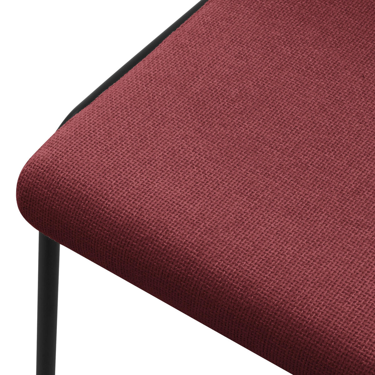 ESSZIMMERSTUHL 6er Set Rot mit Stoffbezug - Rot/Schwarz, Textil/Metall (49/94/62cm) - ML-DESIGN